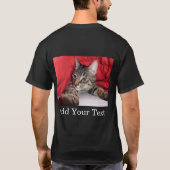 Aangepaste huisdierfoto met grappige tekst Persoon T-shirt (Achterkant)