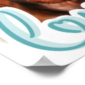 Aangepaste huisdierfoto met LIEFDE in blauwe typog Poster (Hoek)