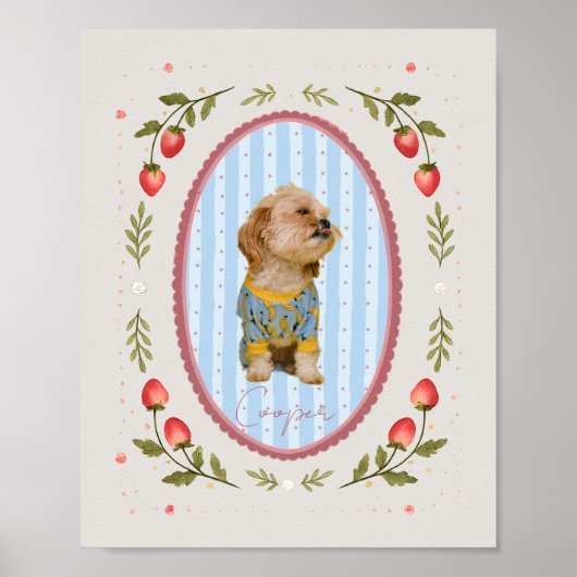 Aangepaste huisdierfoto & naam  Persoonlijke hondp Poster (Voorkant)