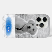 Aangepaste huisdierfoto & nep marmertextuur met bl Case-Mate iPhone case (Achterkant (horizontaal))