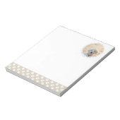 Aangepaste huisdierfoto sjabloon & witte poten op  notitieblok (Linkerzijde)