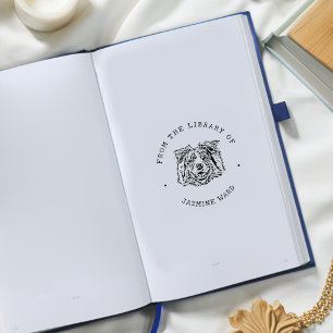 Aangepaste huisdierfoto 'Uit de bibliotheek van'  Rubberstempel