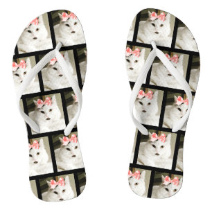 Aangepaste huisdierfoto van een knuffelkat teenslippers