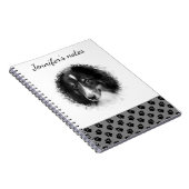 Aangepaste huisdierfoto & Zwarte poten op grijs & Notitieboek (Rechterzijde)