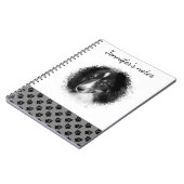 Aangepaste huisdierfoto & Zwarte poten op grijs & Notitieboek (Linkerzijde)