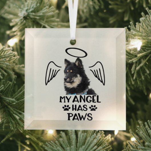 Aangepaste huisdierherdenkingsornament Mijn engel  Glas Ornament (Insitu)
