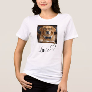 Aangepaste huisdierhond afbeelding grafische liefd Tri-Blend shirt