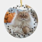 Aangepaste huisdierliefde voor uw fotogeheugen Poo Keramisch Ornament (Voorkant)