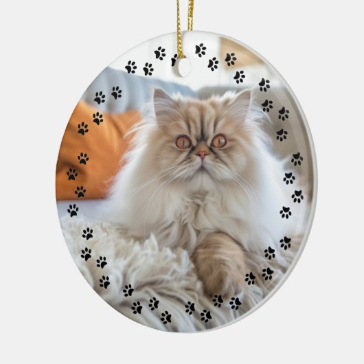 Aangepaste huisdierliefde voor uw fotogeheugen Poo Keramisch Ornament (Links)