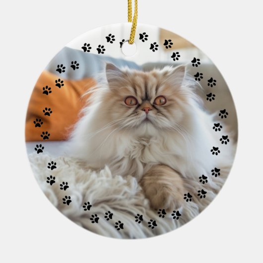 Aangepaste huisdierliefde voor uw fotoherinnering  keramisch ornament (Voorkant)