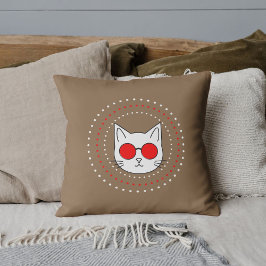 Aangepaste huisdierliefhebber mascotte kat rood wi kussen