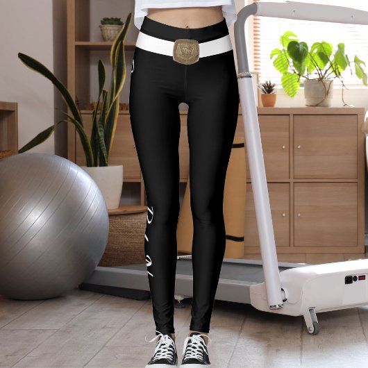 Aangepaste huisdierliefhebber script tekst zwart e leggings