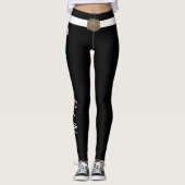 Aangepaste huisdierliefhebber script tekst zwart e leggings (Voorkant)