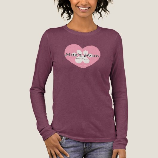 Aangepaste huisdiermoeder met naam adoptie Tri-Blend shirt (Voorkant)