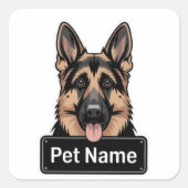 Aangepaste huisdiernaam Duitse Herdershond Sticker (Voorkant)