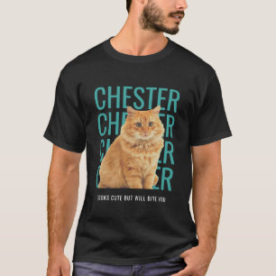 Aangepaste huisdiernaam en foto Funny Cat Lover Vi T-shirt