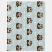 Aangepaste huisdiernaam foto hond fleece deken (Voorkant)