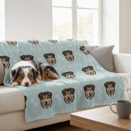 Aangepaste huisdiernaam foto hond fleece deken