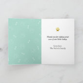 Aangepaste huisdierverzorger foto dankjewel kaart (Binnen)