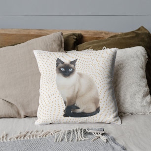 Aangepaste huisdiervrienden Mooie Siamese Kat Foto Kussen