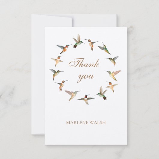Aangepaste Hummingbird Bedankkaart (Voorkant)