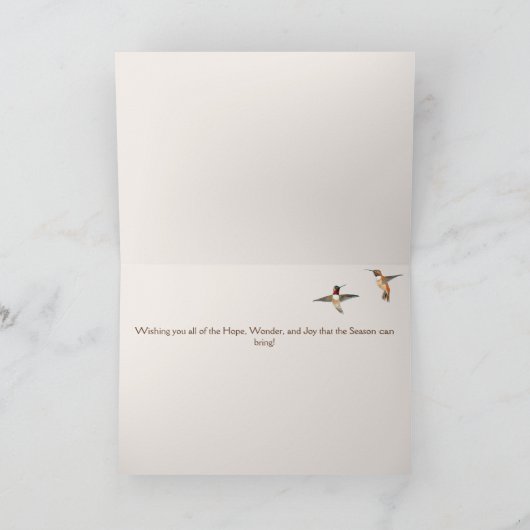Aangepaste Hummingbird Christmas Kaart (Binnen)