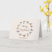 Aangepaste Hummingbird Christmas Kaart (Gele Bloem)