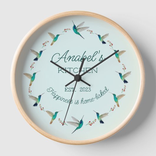 Aangepaste Hummingbird Clock (Voorkant)