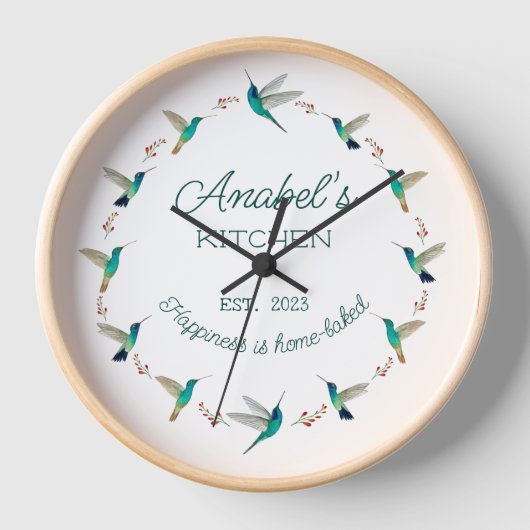 Aangepaste Hummingbird Clock (Voorkant)