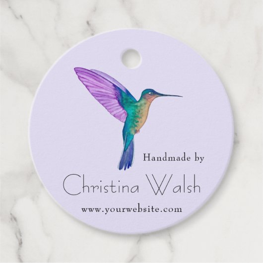 Aangepaste Hummingbird Favorietags Bedankjes Labels (Voorkant)