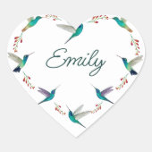 Aangepaste Hummingbird Hart Sticker (Voorkant)