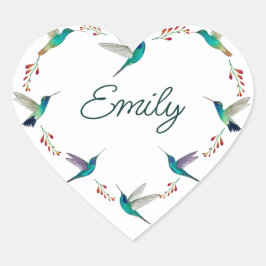 Aangepaste Hummingbird Hart Sticker