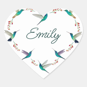 Aangepaste Hummingbird Hart Sticker