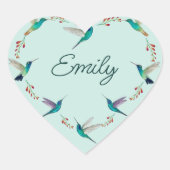 Aangepaste Hummingbird Hart Sticker (Voorkant)