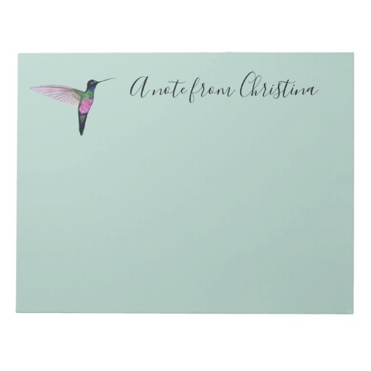 Aangepaste Hummingbird Notitieblok (Voorkant)