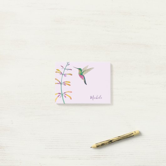 Aangepaste Hummingbird Post-it® Notes (Op bureau)