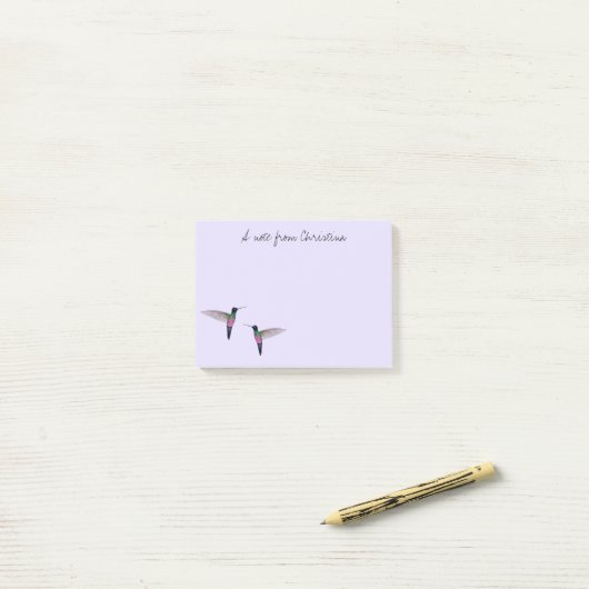 Aangepaste Hummingbird Post-it Notes (Op bureau)