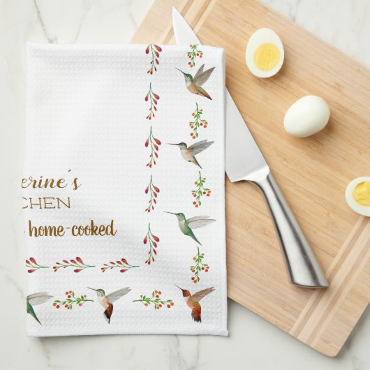 Aangepaste Hummingbird Theedoek (Quarter Fold)