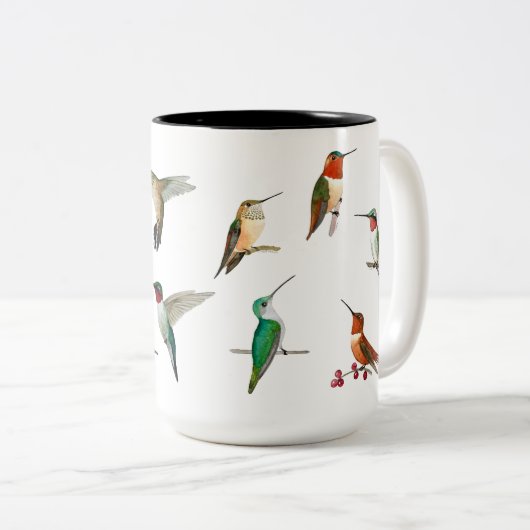 Aangepaste Hummingbird Two-Tone Koffee Mok (Voorkant rechts)