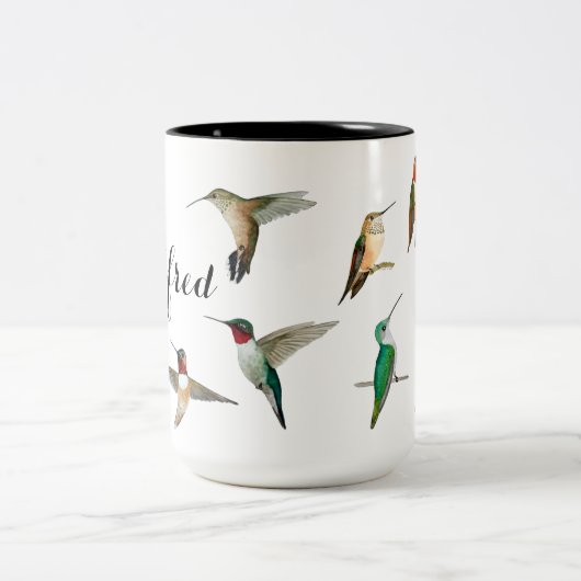 Aangepaste Hummingbird Two-Tone Koffee Mok (Center)