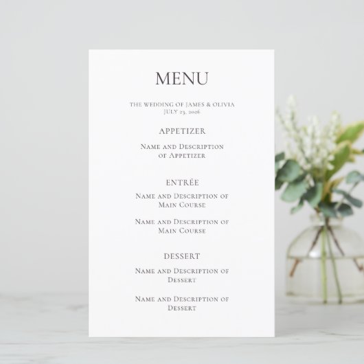 Aangepaste Hummingbird Wedding Menu (Staand voorkant)