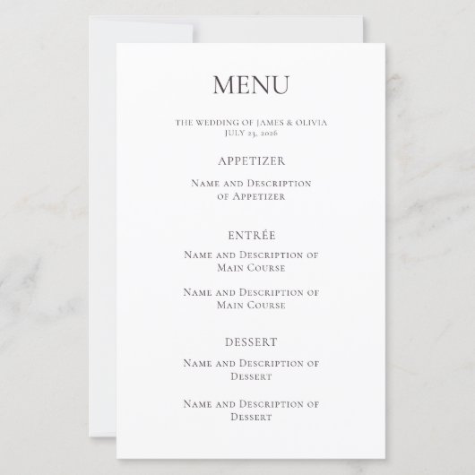 Aangepaste Hummingbird Wedding Menu (Voorkant)