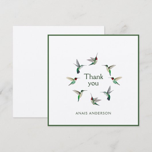 Aangepaste Hummingvogels Dank je wel Bedankkaart (Voorkant / Achterkant)