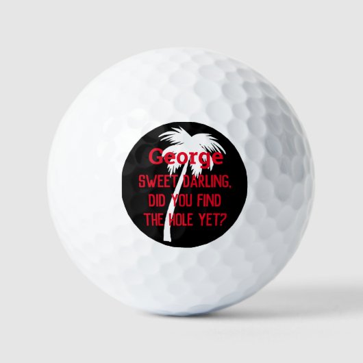 Aangepaste humor golf gepersonaliseerde palmboom golfballen (Voorkant)