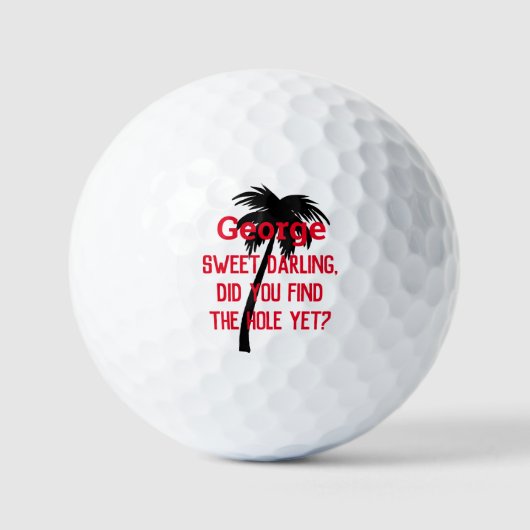 Aangepaste humor golf gepersonaliseerde palmboom golfballen (Voorkant)