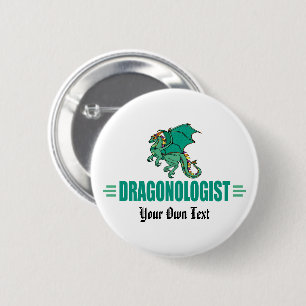 Aangepaste humoristische groene draak ronde button 5,7 cm