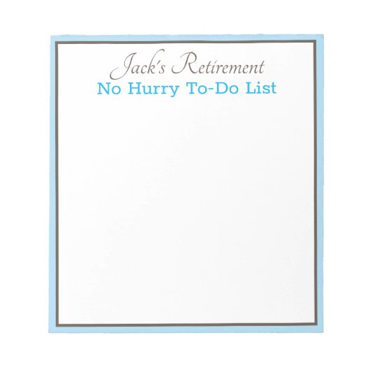 Aangepaste, humoristische notitiepad van Retiree Notitieblok (Voorkant)