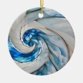 Aangepaste Hurricane Blauw Wit Keramisch Ornament (Voorkant)