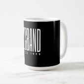 Aangepaste Husband Tekst Personaliseer Zwarte Mens Koffiemok (Voorkant rechts)