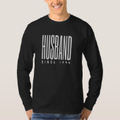 Aangepaste Husband Tekst Personaliseer Zwarte Mens T-shirt (Voorkant)